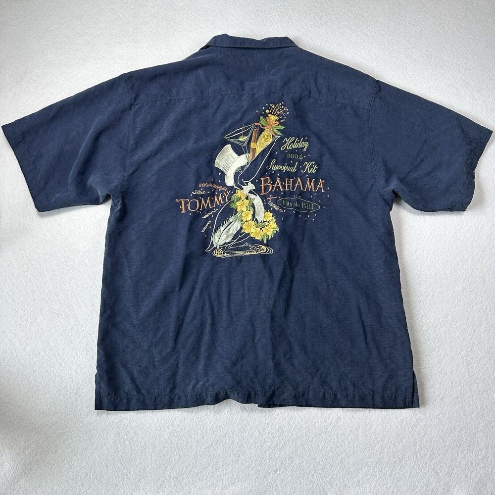 Tommy Bahama Shirt Mens Large 2004 Holiday Survival Kit 100% Silk Hawaiian - Picture 1 of 9